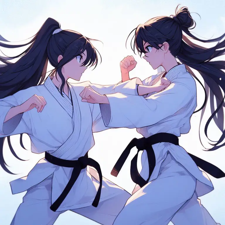 Adegan pertarungan karate di anime