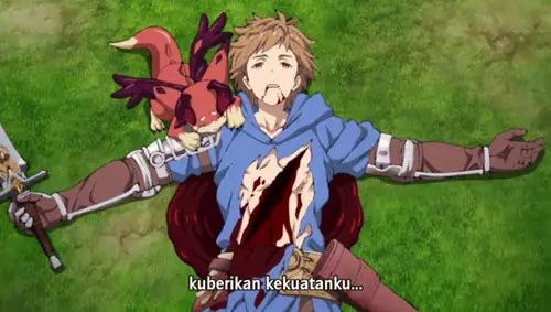 Adegan pertempuran dari Granblue Fantasy The Animation