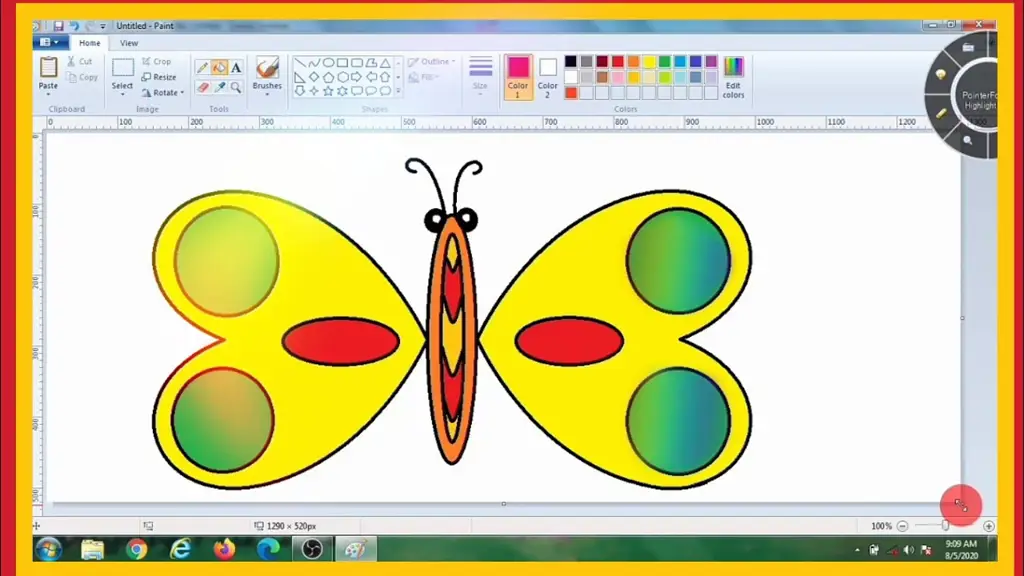 Contoh animasi sederhana yang dibuat di Microsoft Paint