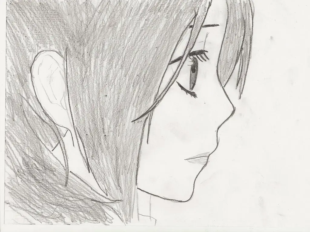 Anime Gadis dari Samping: Detail yang Memukau Ilustrasi anime gadis dari samping dengan detail rambut dan pakaian yang indah.