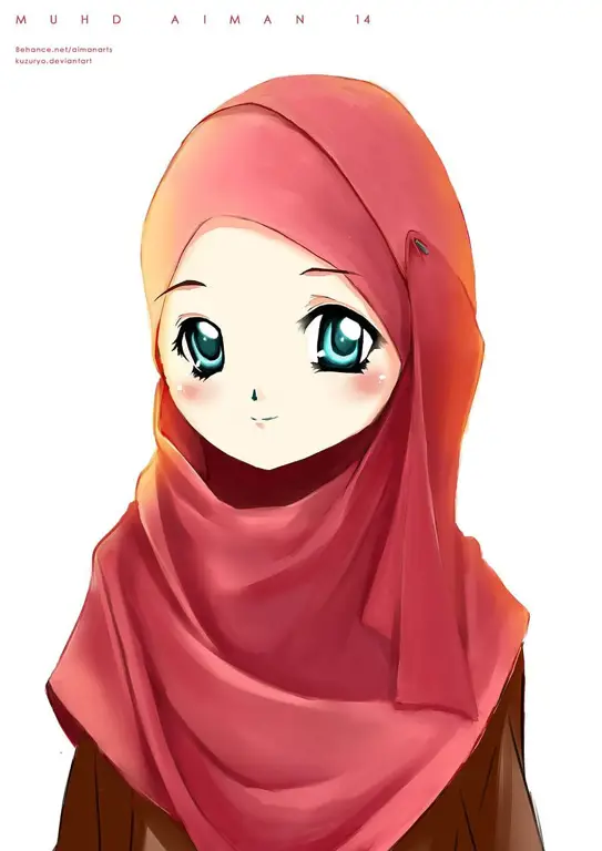 Ilustrasi anime muslimah berhijab