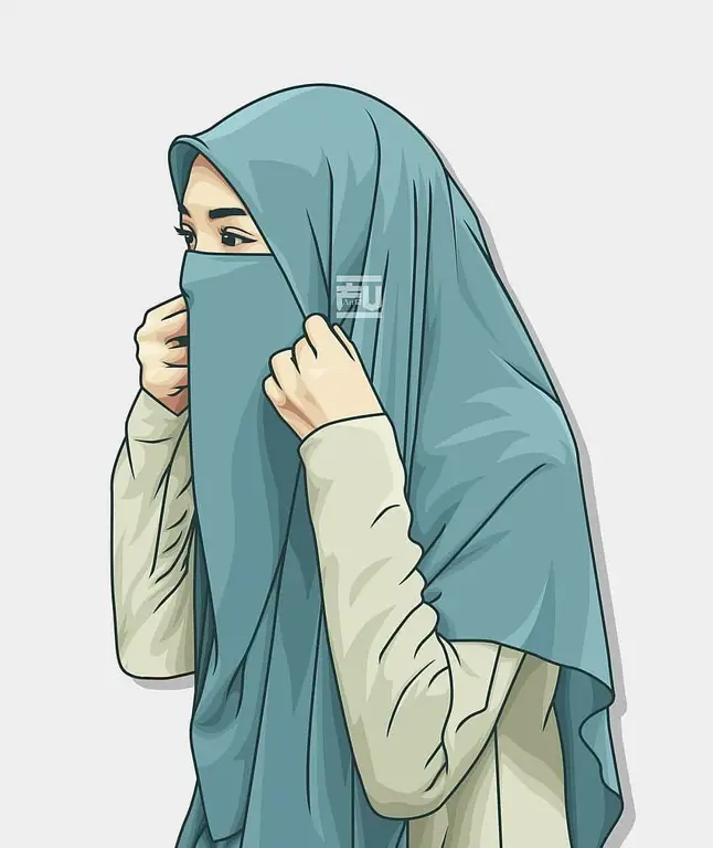 Gambar anime muslimah yang imut dan menggemaskan