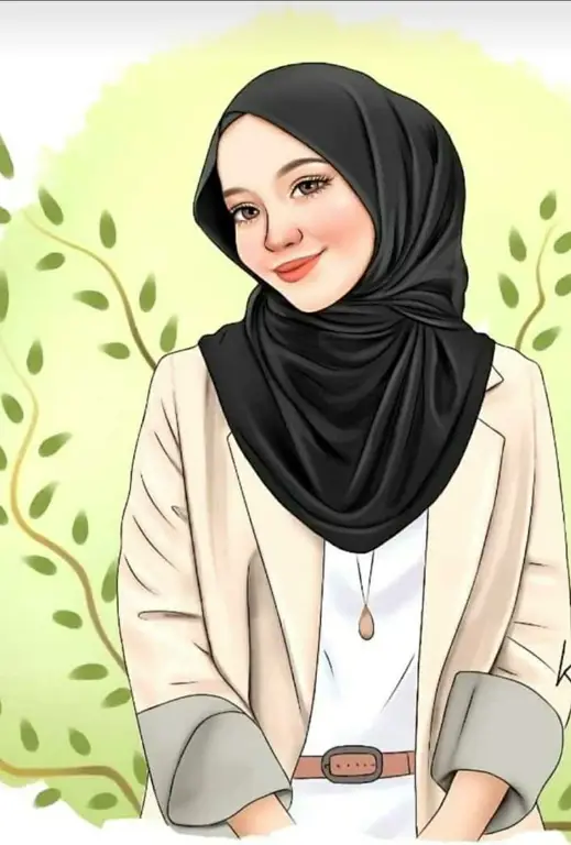 Gambar anime perempuan berhijab yang imut