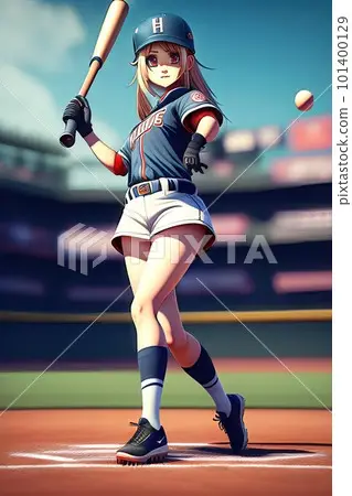 Gambar anime perempuan mengenakan topi baseball