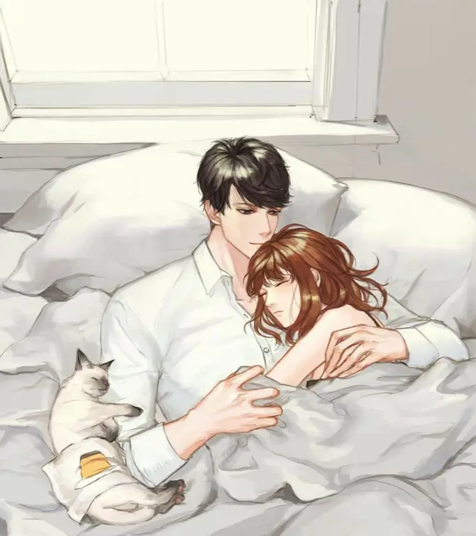 Anime Romantis Pasangan anime yang sedang bermesraan