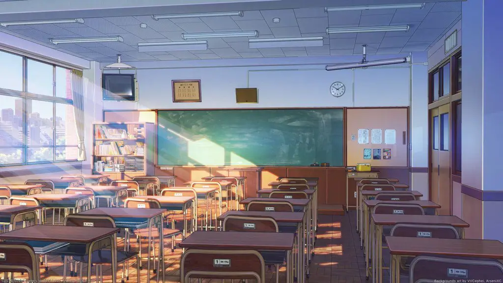 Pemandangan anime sekolah menengah