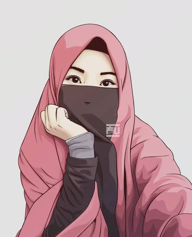 Gambar anime wanita berhijab