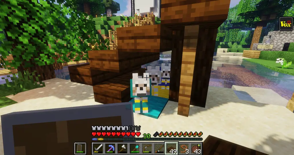 Gambar anjing lucu di Minecraft