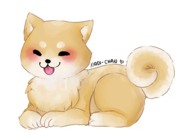 Anjing Shiba Inu bergaya anime