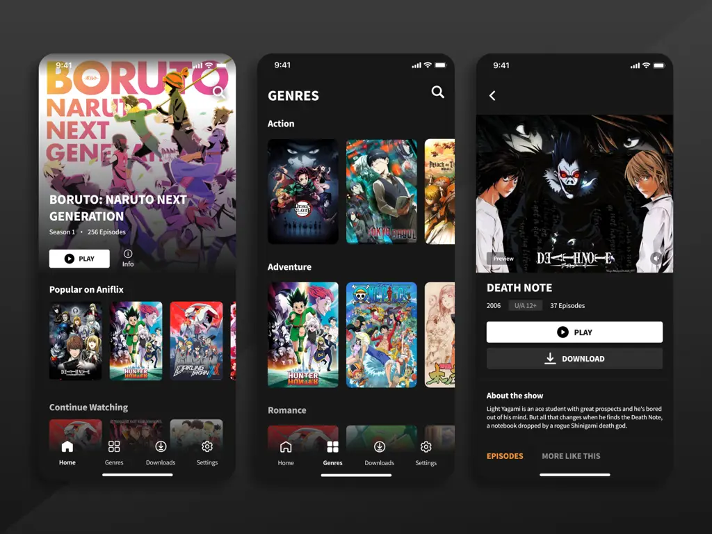 Antarmuka streaming anime di Anoboy Pro