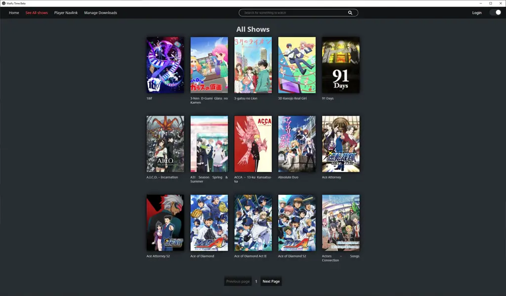 Antarmuka aplikasi streaming anime yang mudah digunakan