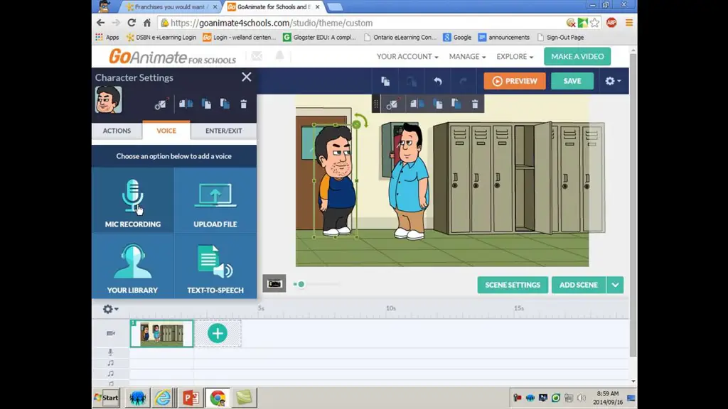 Antarmuka GoAnimate yang mudah digunakan