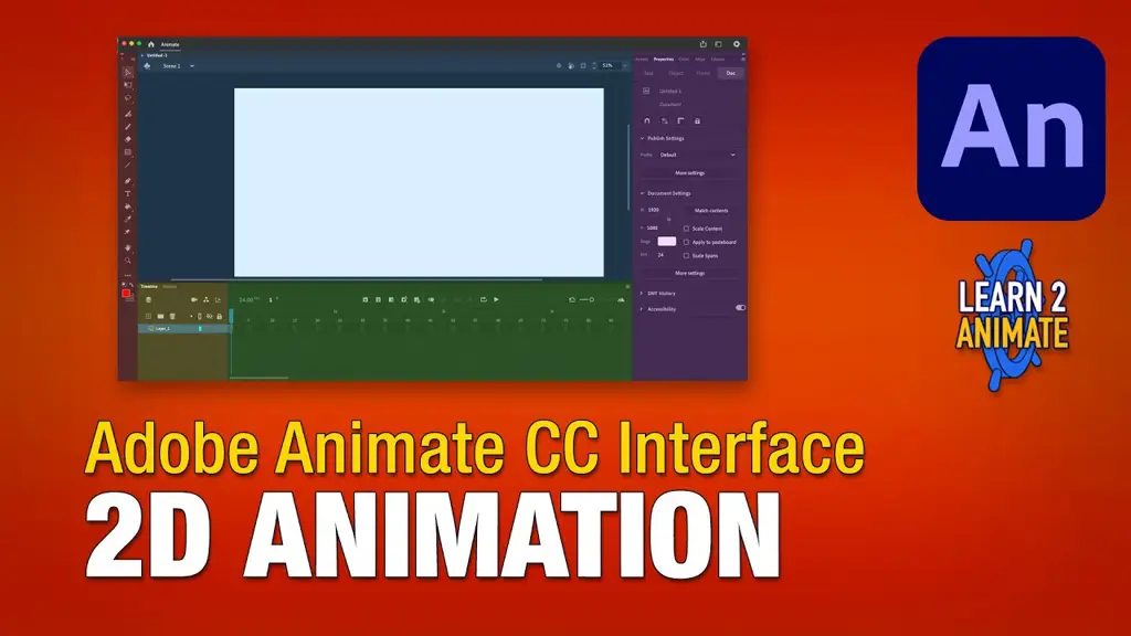 Antarmuka Adobe Animate di Windows 10