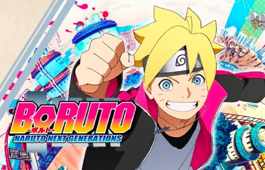 Contoh tampilan antarmuka streaming Boruto