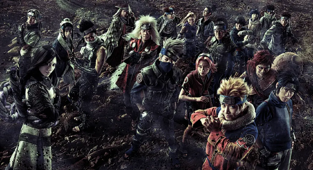 Gambar para karakter Naruto menyaksikan pertempuran
