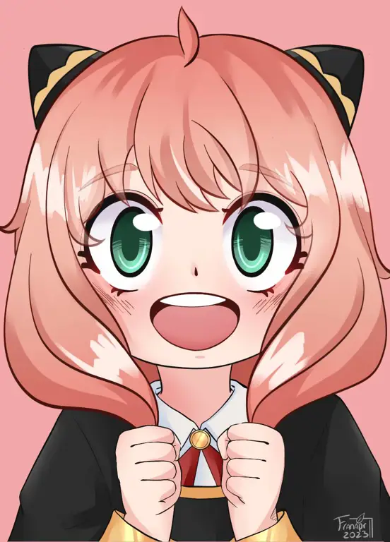 Anya yang menggemaskan Anya Forger, karakter utama dalam anime Spy x Family