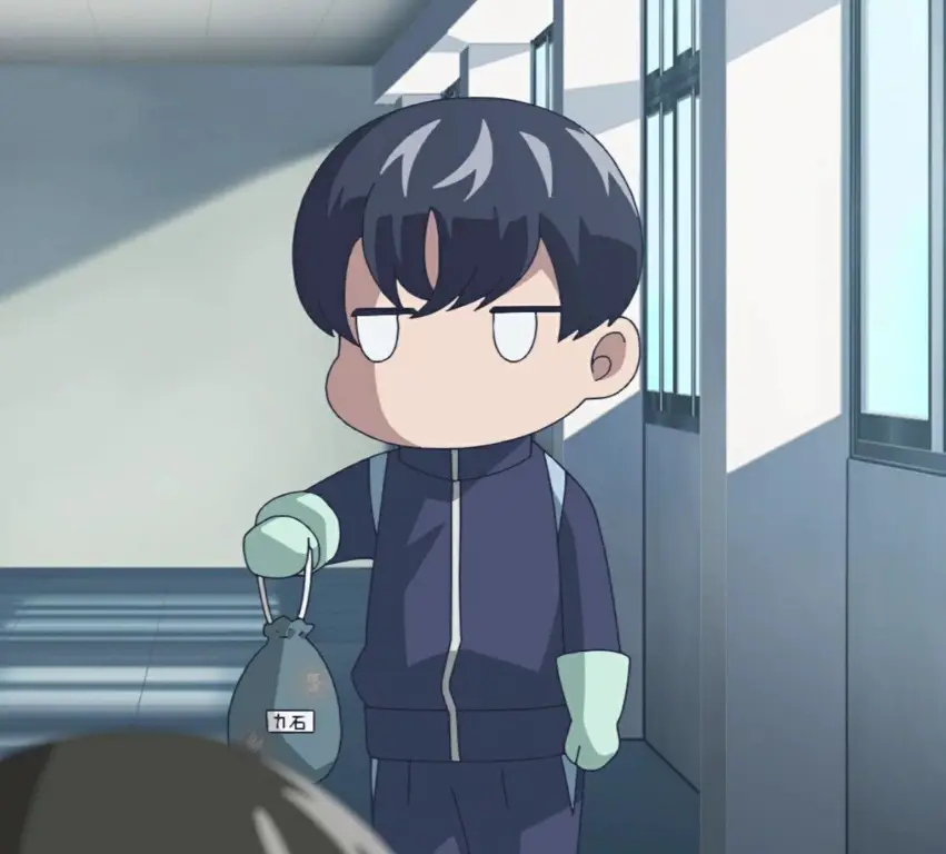 Aoyama-kun dan obsesinya terhadap kebersihan Gambar Aoyama-kun sedang membersihkan sesuatu dengan ekspresi teliti
