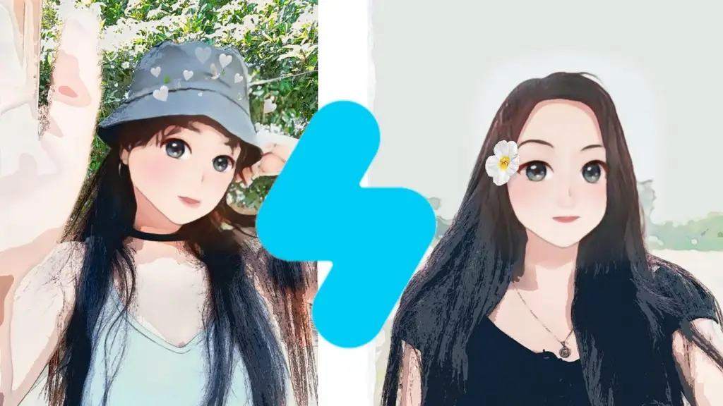 Contoh aplikasi edit foto dengan filter anime