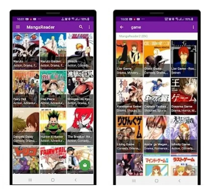 Gambar berbagai aplikasi baca manga di smartphone