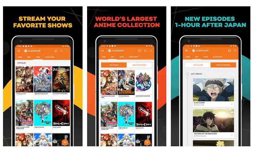 Antarmuka aplikasi streaming anime legal