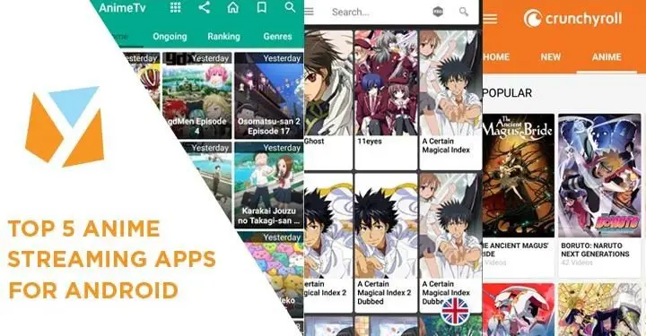 Gambar antarmuka aplikasi streaming anime