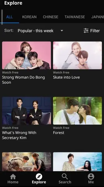 Aplikasi streaming drama Korea