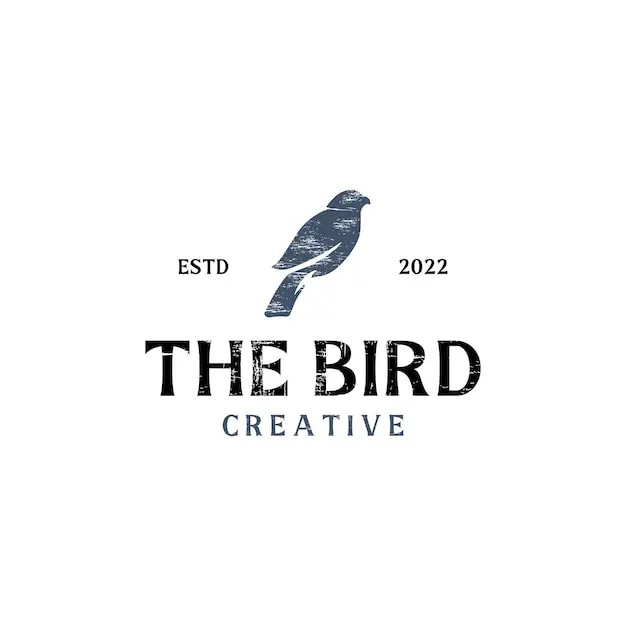 Logo dengan tipografi burung yang elegan