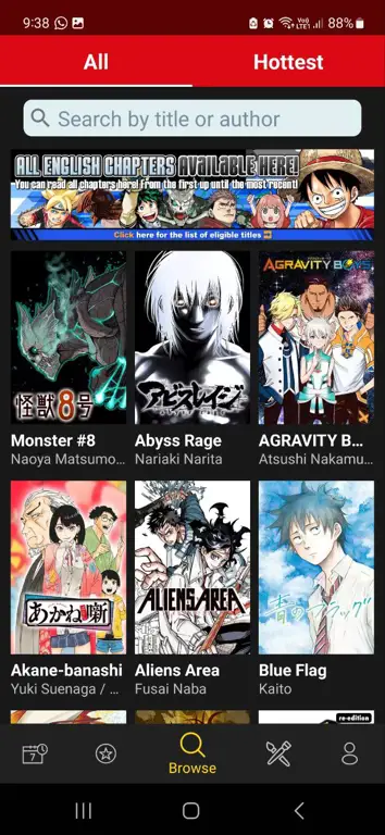 Aplikasi membaca manga resmi