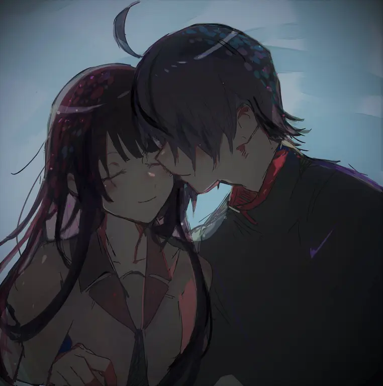 Araragi Koyomi dan Senjougahara Hitagi dari Mononogatari