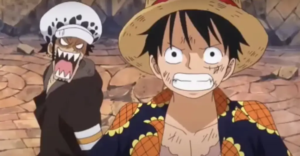 Cuplikan Arc Dressrosa dalam One Piece.