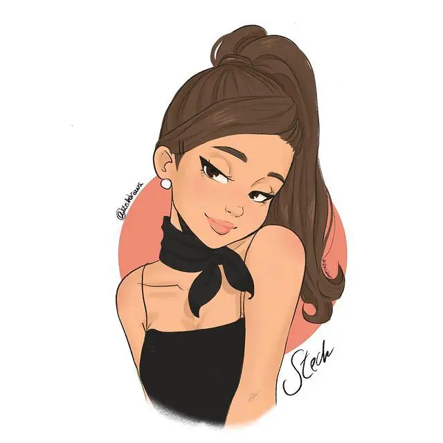 Ilustrasi kartun Ariana Grande