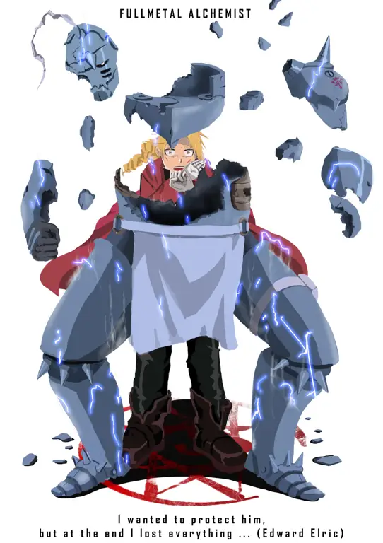 Ilustrasi artwork Fullmetal Alchemist Brotherhood yang epik