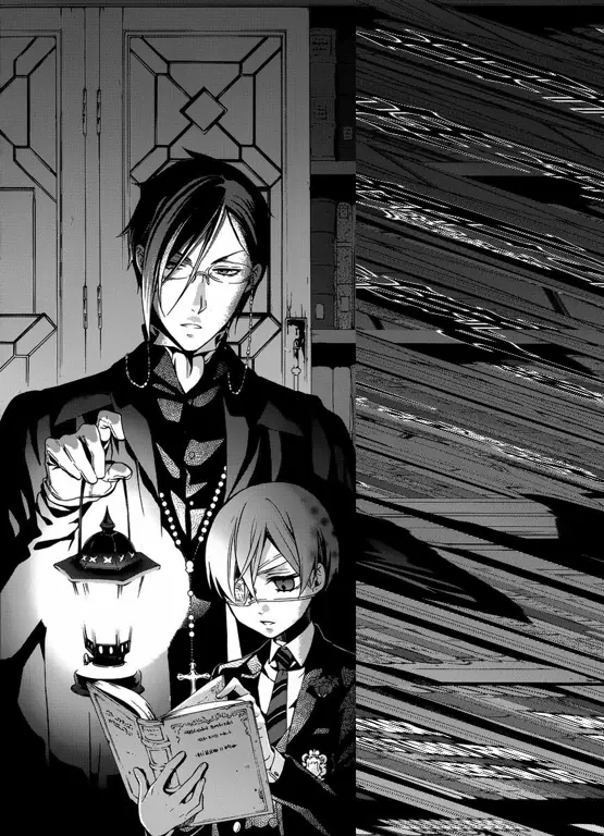 Gambar artwork dari komik Black Butler yang menunjukan detail dan keanggunan