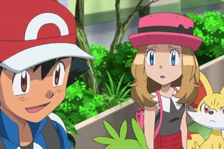 Ash dan Serena dalam perjalanan petualangan di Pokemon XY