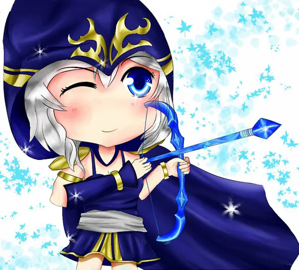 Gambar fanart anime Ashe dari League of Legends