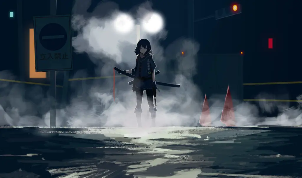 Gambar seorang assassin wanita dalam anime