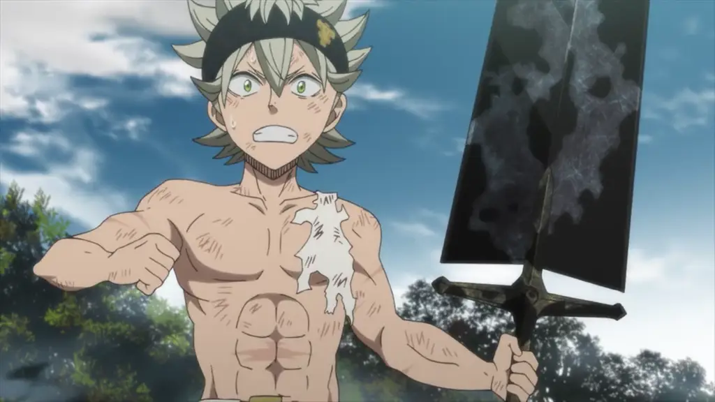 Asta dari Black Clover sedang bertarung dengan musuh yang kuat.