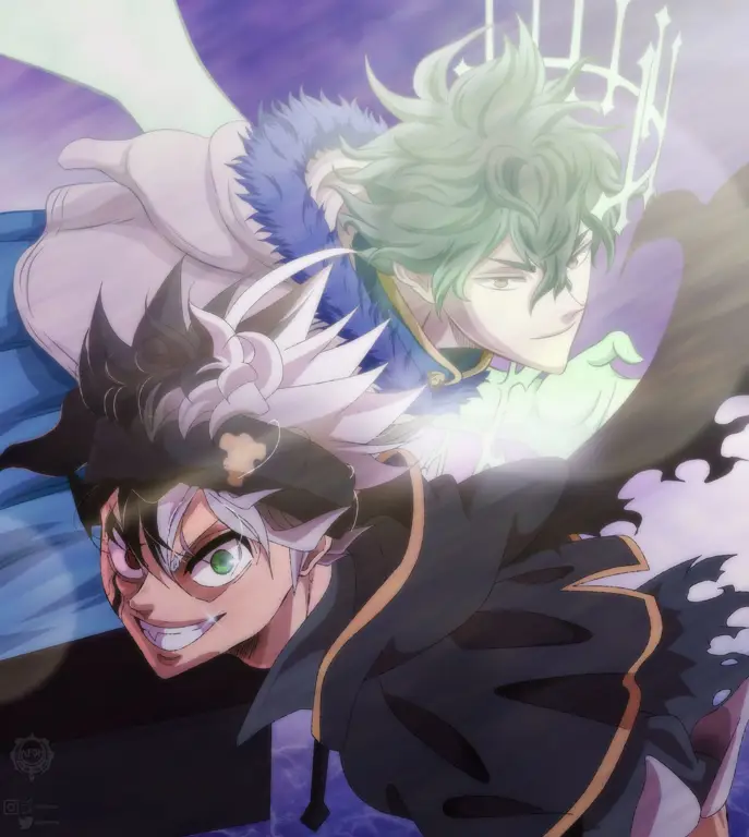 Gambar Asta dan Yuno dalam anime Black Clover