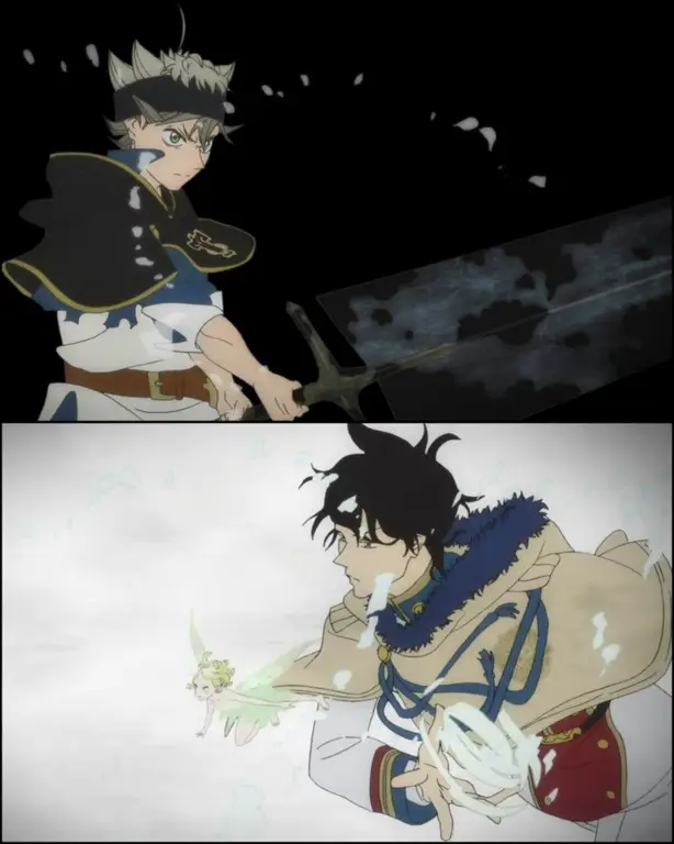 Asta dan Yuno dalam pertarungan sengit di Black Clover chapter 158