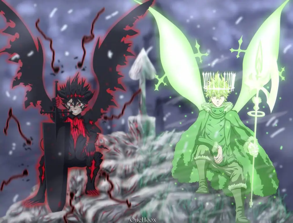 Asta dan Yuno dalam pertarungan sengit di Black Clover episode 110