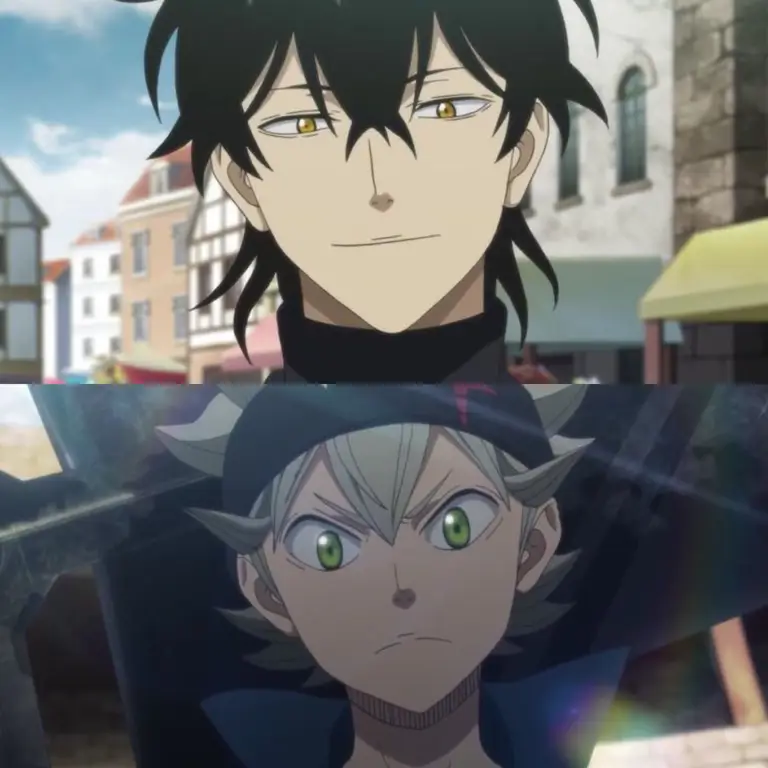 Asta dan Yuno, dua protagonis utama Black Clover, berhadapan dengan iblis