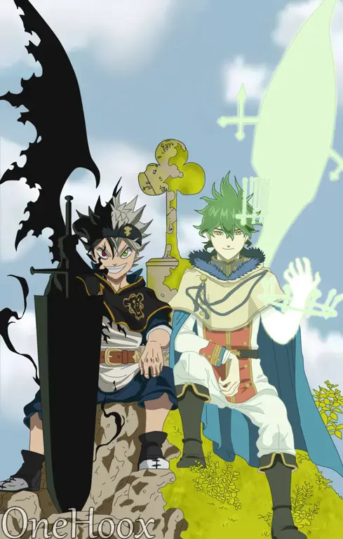 Asta dan Yuno dalam pertarungan sengit di Black Clover