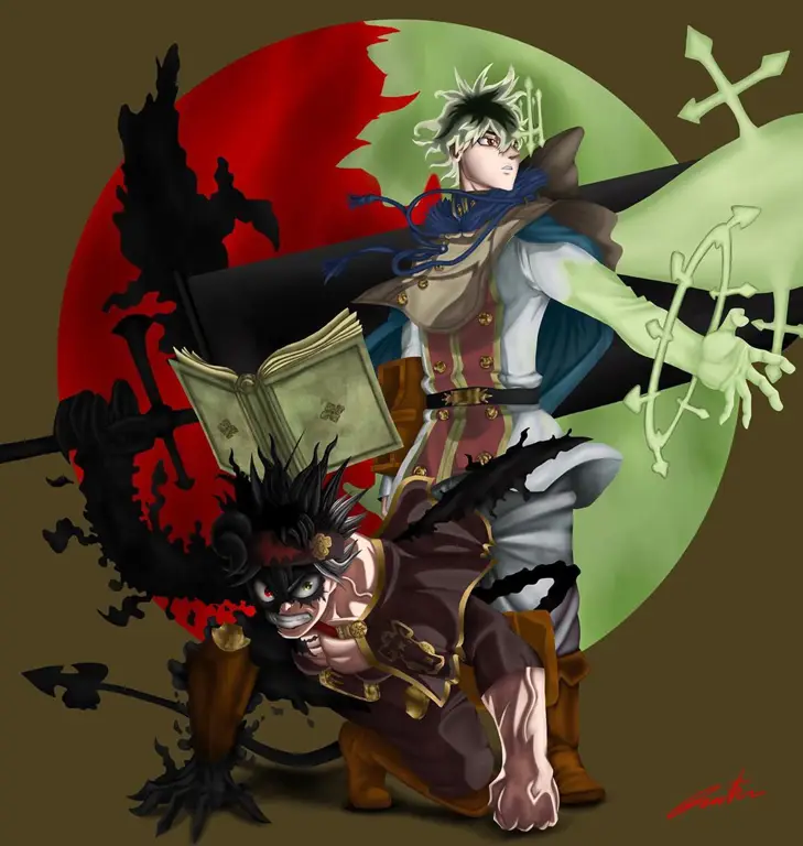 Asta dan Yuno dalam pertarungan di Black Clover