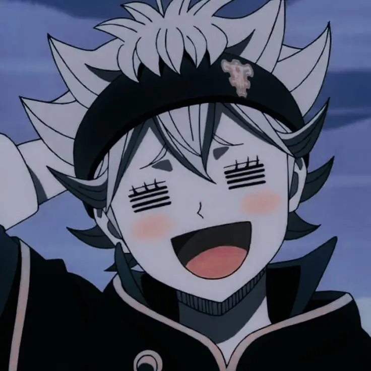 Gambar Asta sedang tersenyum dari Black Clover