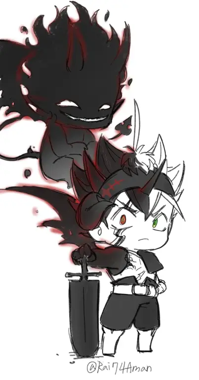 Gambar Asta versi chibi dari Black Clover