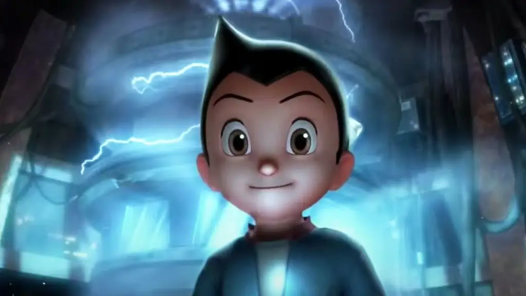 Astro Boy menyaksikan matahari terbenam