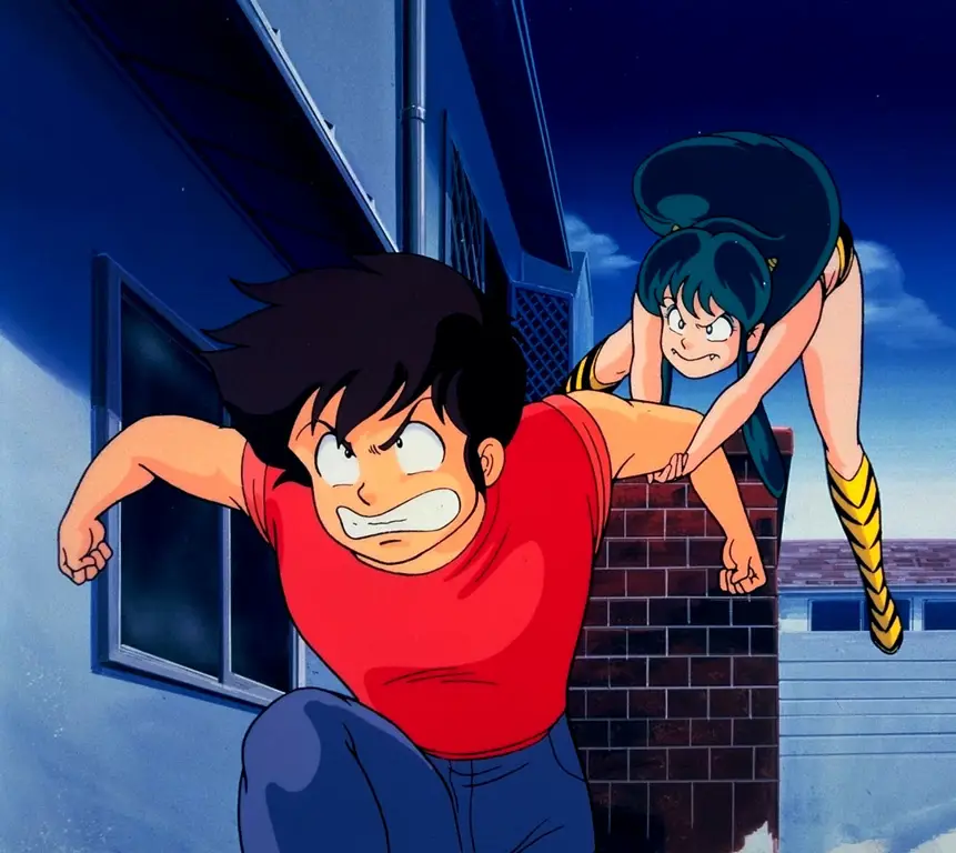 Gambar Ataru dan Lum dari anime Urusei Yatsura