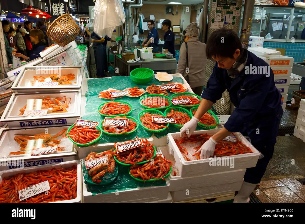 Pasar makanan laut segar di Jepang