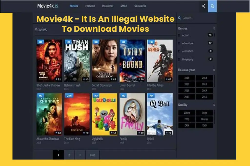 Gambar situs web streaming film ilegal