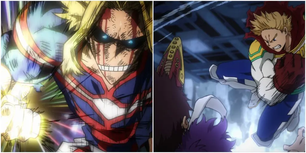 Gambar adegan pertarungan di My Hero Academia